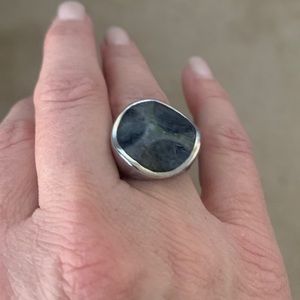 Silpada Sterling Silver Wavy Feldspar Ring